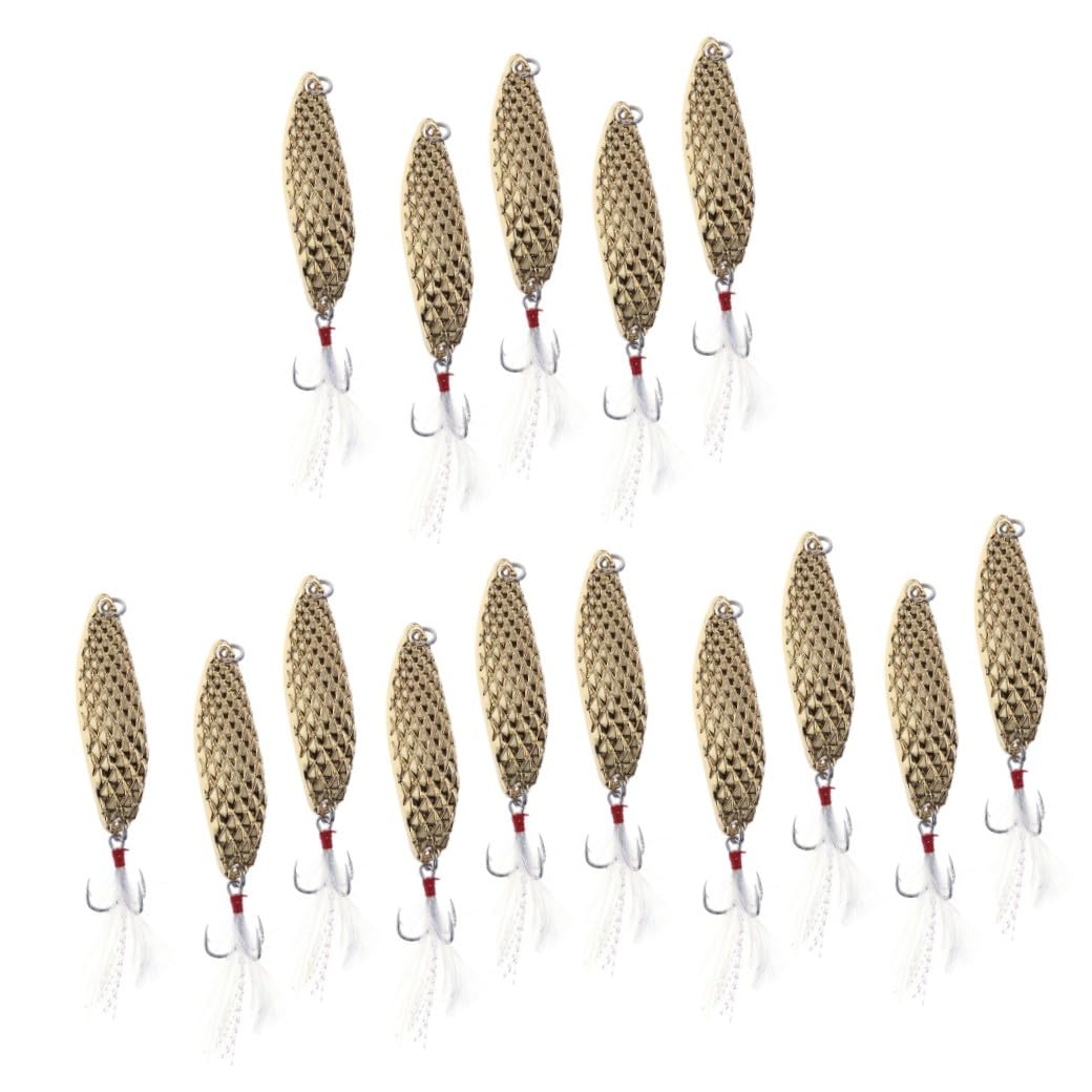 Kisangel 10 Pièces appâts pour la pêche swimbait leurres de pêche en métal leurres de pêche avec hameçons Bar rayé Bouche de pêche leurre Paillettes Faux appât