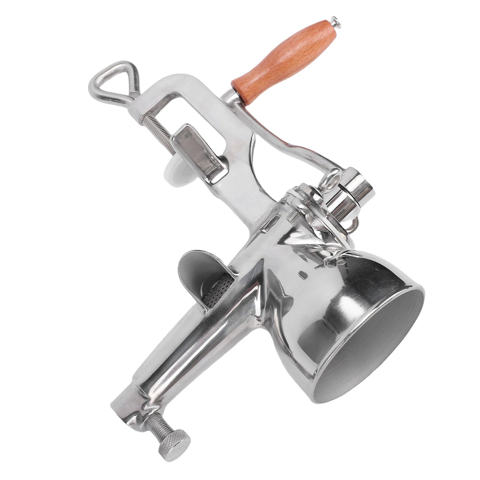 Fockety Estrattore di succo manuale per erbas di grano, estrattore di succo portatile a manovella in acciaio inossidabile resistente con morsetto da scrivania, spremiagrumi manuale