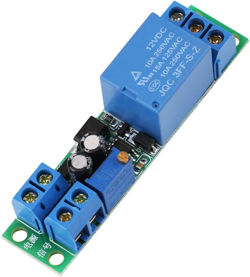 Hilitand 12V Adjustable Time Delay Relay Module, 0-25Sec, Normally Open, Mount, Electrical Timer