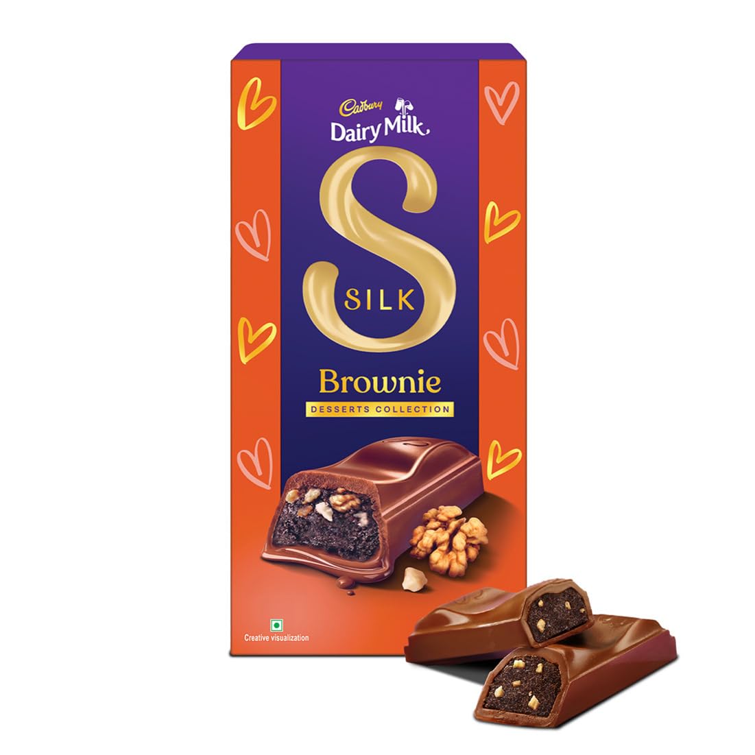 Cadbury Dairy Milk Silk Desserts Walnut Brownie Chocolate Bar, 70 g