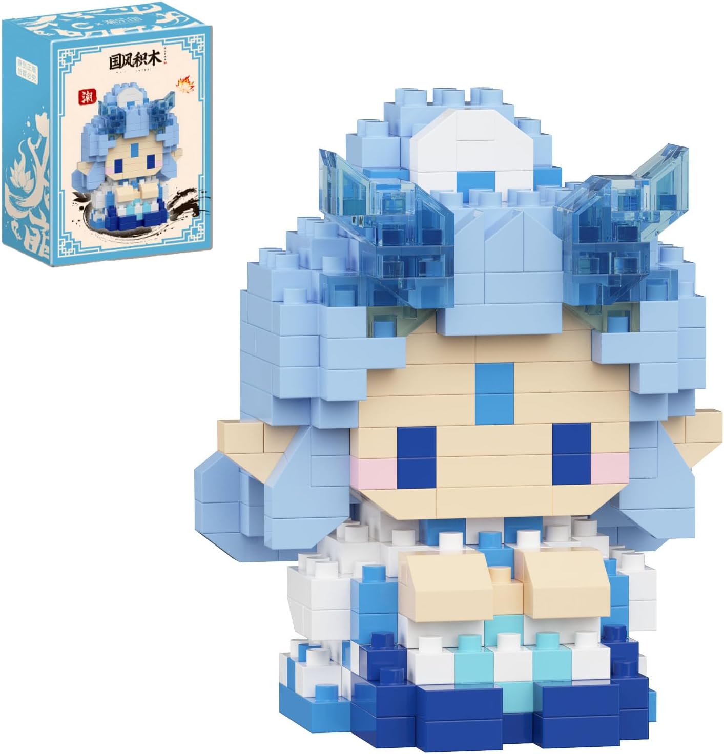 Nezha Ao Bing Series Mini Blocks Toy,Cute Anime Figures Toys Desk Accessories,for Kids, Ages 6+ - Collectible Movie Cartoon Character Gift Idea (Ao Bing325pcs)