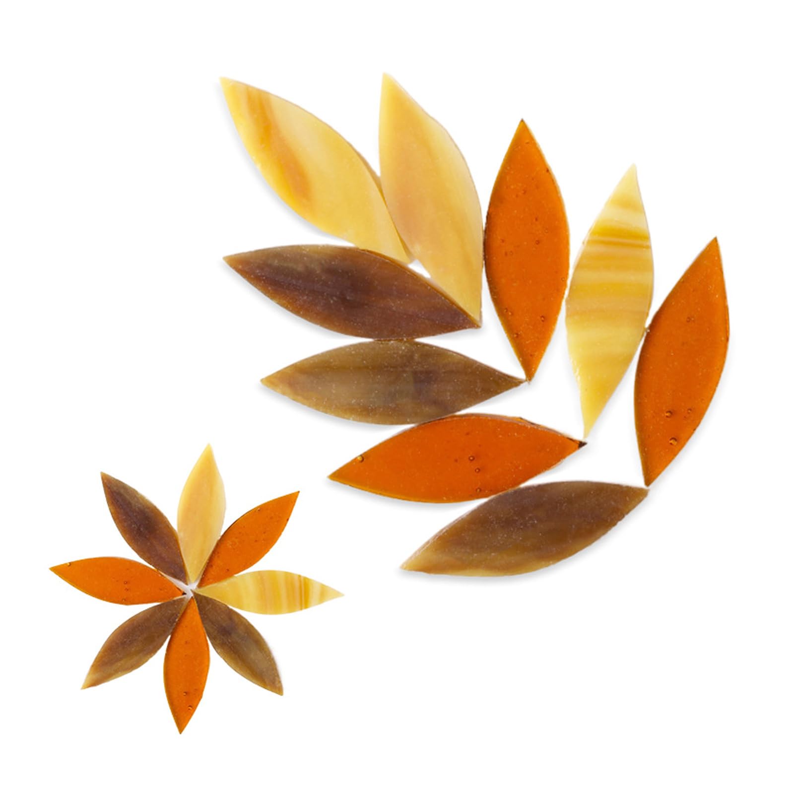 Carotoe D Petals Tiles Colorful Flower Leaves Tiles Craft Supplies For Garden An Home Ecoration Bright Glass Petals Flower Leaves