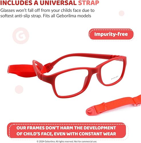 Miniatura 4 de Geborilma Marcos de gafas deportivas con receta para niños y niñas de 5 a 7 años, anteojos ópticos para niños 47-16-125