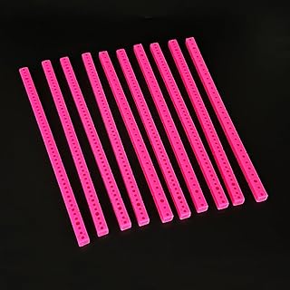 Juego de 10 varillas de conexión de plástico para coche, camión, modelo de juguete, pieza de construcción, piñón, transmisión (rosa, 7 x 7 x 153 mm)