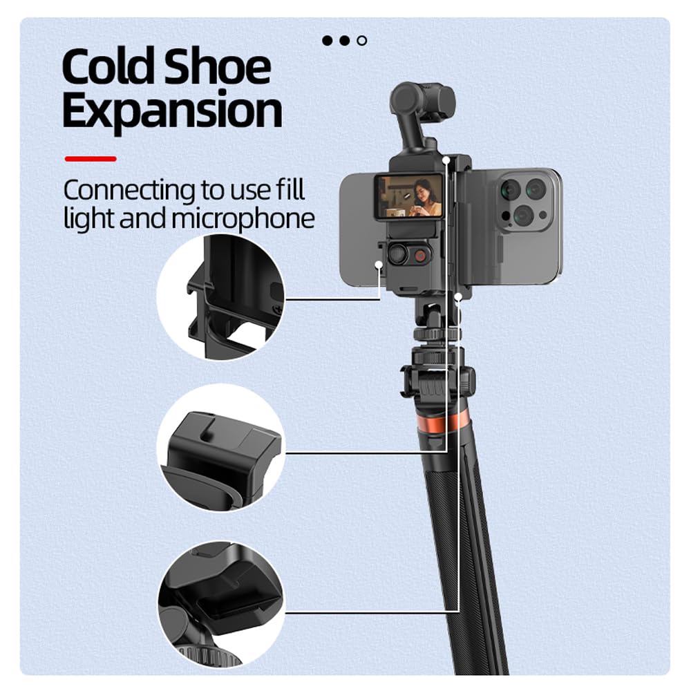 Stojak na telefon DJI Osmo Pocket 3, uchwyt na teleprompter do montażu na telefonie komórkowym, ramka ochronna z otworem gwintowanym 1/10.2 cm, używany ze statywem i drążkiem przedłużającym