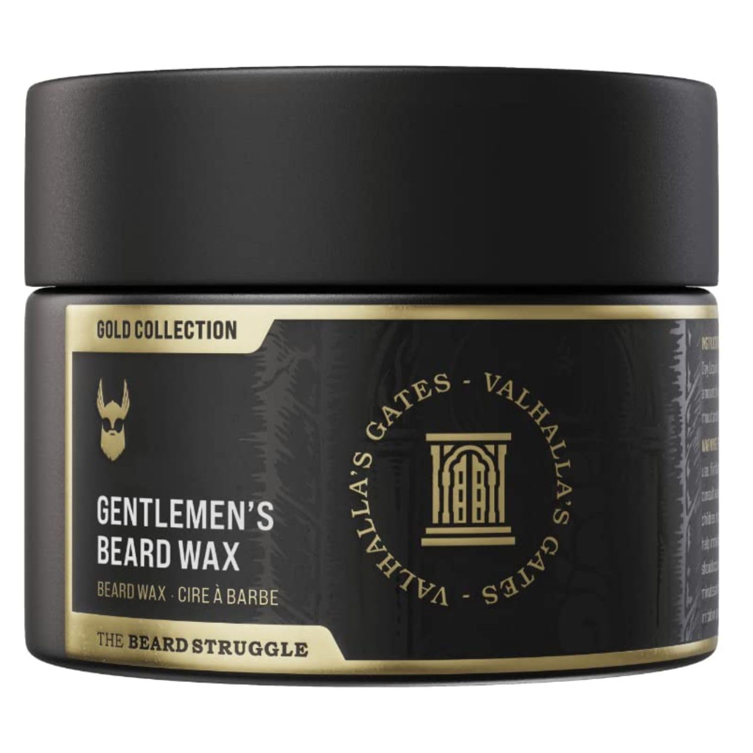 Gentlemen's Beard & Mustache Wax for Men by Beard Struggle - Viking Beard Wax Helps to Tame Style & Groom - Gold Collection - Valhalla's Gates -
