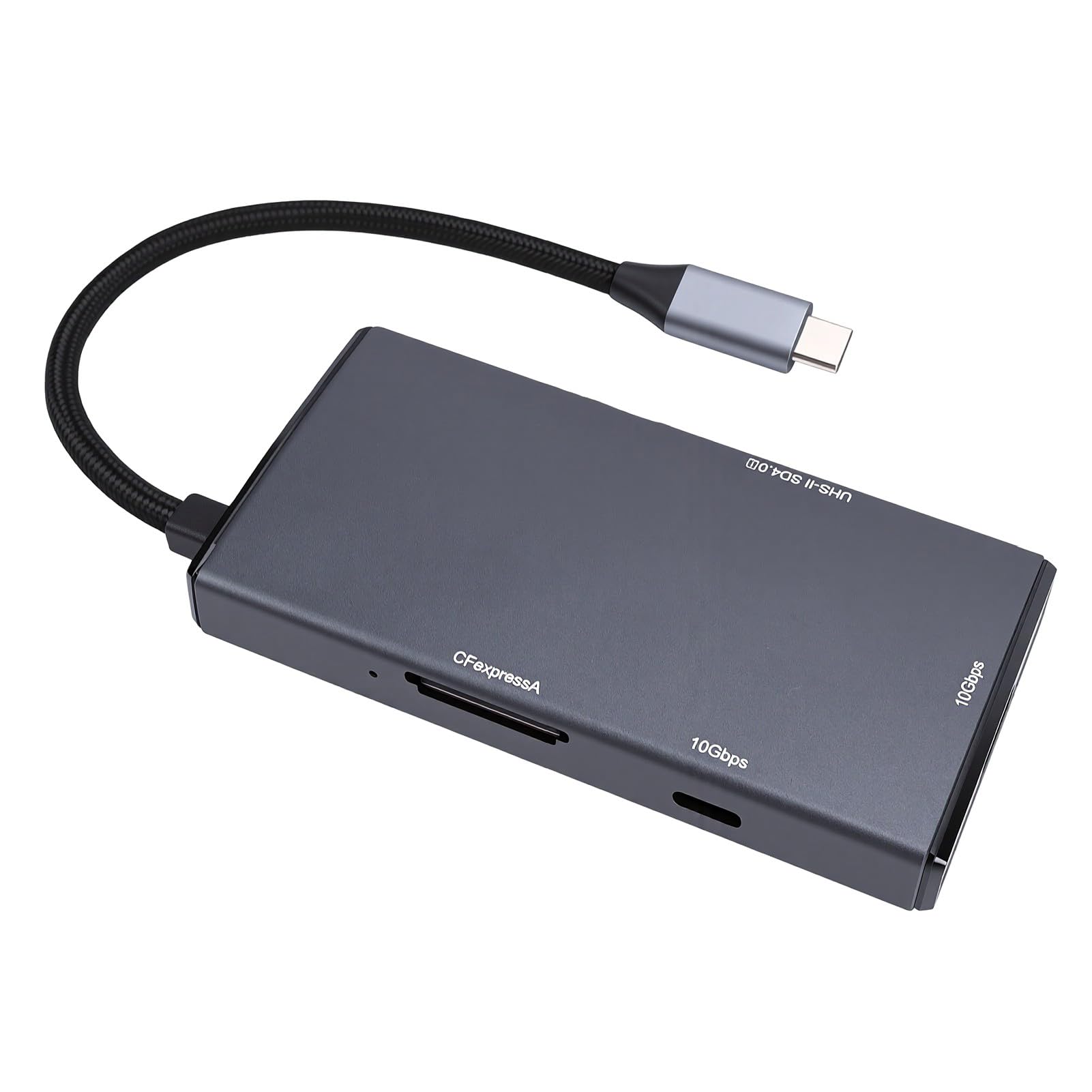 Fabater Adaptador Multipuerto Hub USB C con Lector de Tarjetas 5 en 1 para Uso Simultáneo, Concentrador de Aluminio Duradero para Creadores de Contenido Profesionales