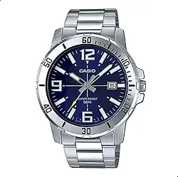 Relógio Casio Masculino Analógico Prata Prova D'Água MTP-VD01D-2BVUDF