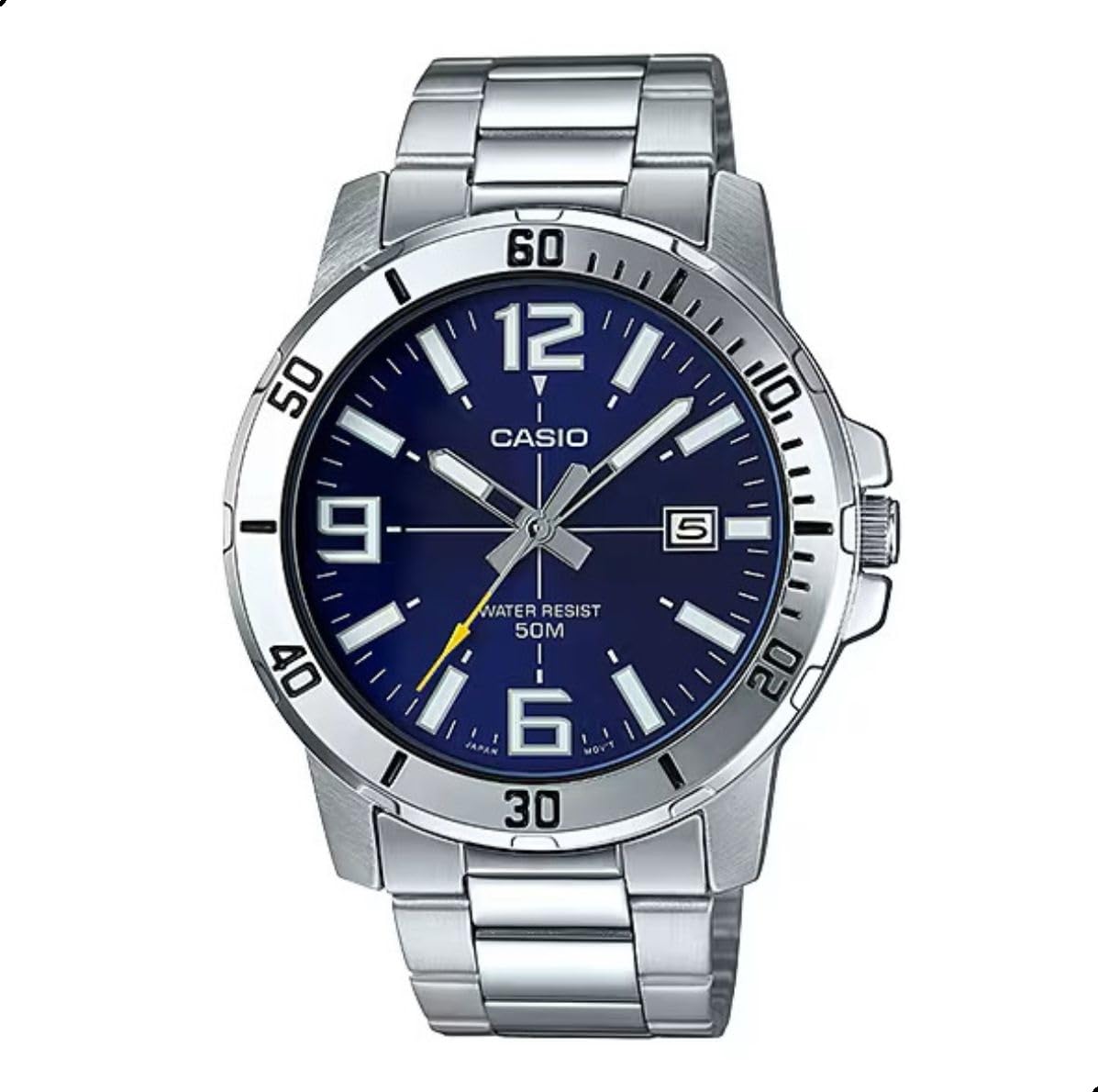 Casio MTP-VD01D-2BV Men's Enticer Stainless Steel Blue Dial Casual Analog Sporty Watch