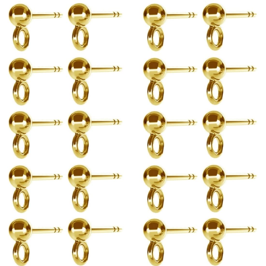 My-Bead 10 Paia Orecchini A Perno Con Piatto Argento 925