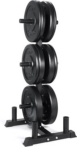 Miniatura 62 de CAP Barbell - Juego de discos olímpicos de goma de 2 pulgadas con soporte de 6 postes, 100-370 libras, múltiples opciones