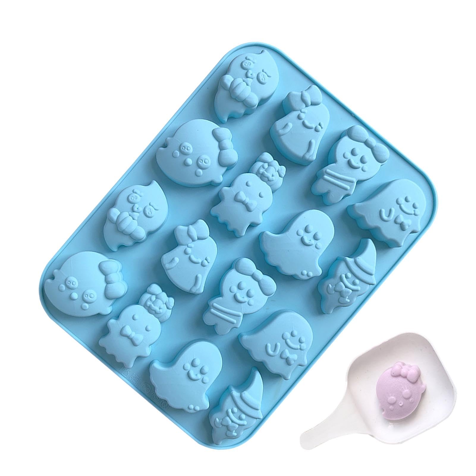 4-teilige 3D-Silikonformen Für Halloween – Geister-Design, Hitzebeständig, BPA-frei, Für Backen & Basteln