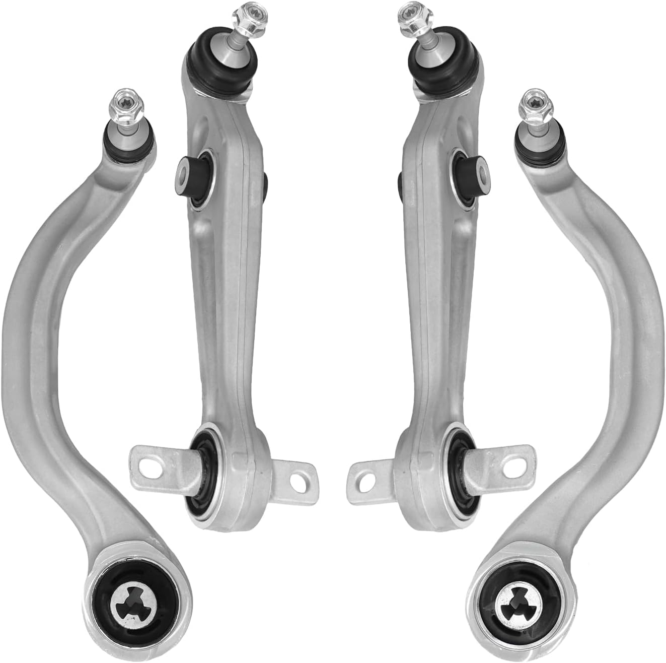 4Pcs Front Suspension Kit, Lower Rearward Forward Control Arm with Ball Joint Bushing Compatible with 2017-2023 Tesla Model 3, Replace 1044354-00-A 1044359-00-A 104434100D