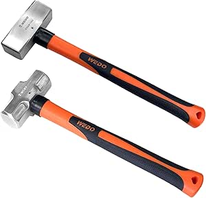 WEDO 2PCS Hammer Set,4lb Sledge Hammer+4lb Club Hammer,Stainless Steel ...