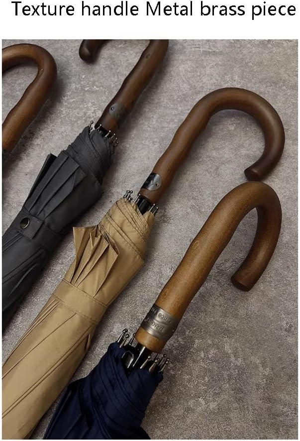 Umbrella，umbrellas for rain，travel umbrella，sun umbrella， Tourist Umbrella Auto Open Wooden Long Handle J Stick Umbrella Sun Umbrella Windproof Waterproof for Women Men