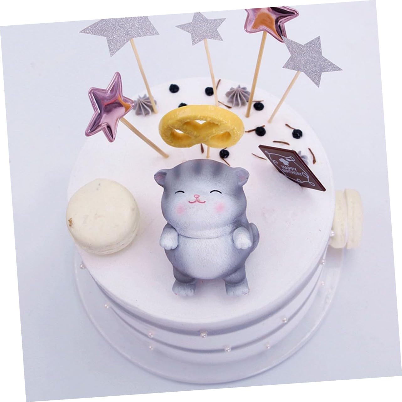 5piezas Decoraciones para Pasteles de Gato de Resina Adornos de Postre para Mesa Decoración de Coche Suministros para Fiestas Estilos Decoración de Mesa de Postres para Boda