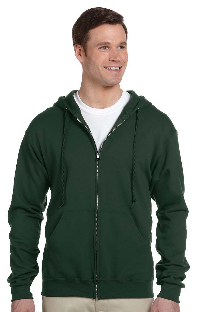 Jerzees - Bluza z kapturem NuBlend z zamkiem błyskawicznym - 993MR - leśna zieleń - XL (US)