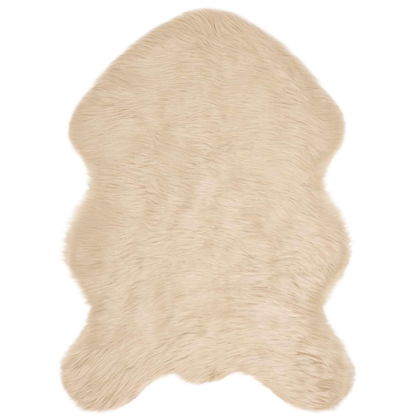 Descente de lit fausse peau de mouton beige pour chambre douillette