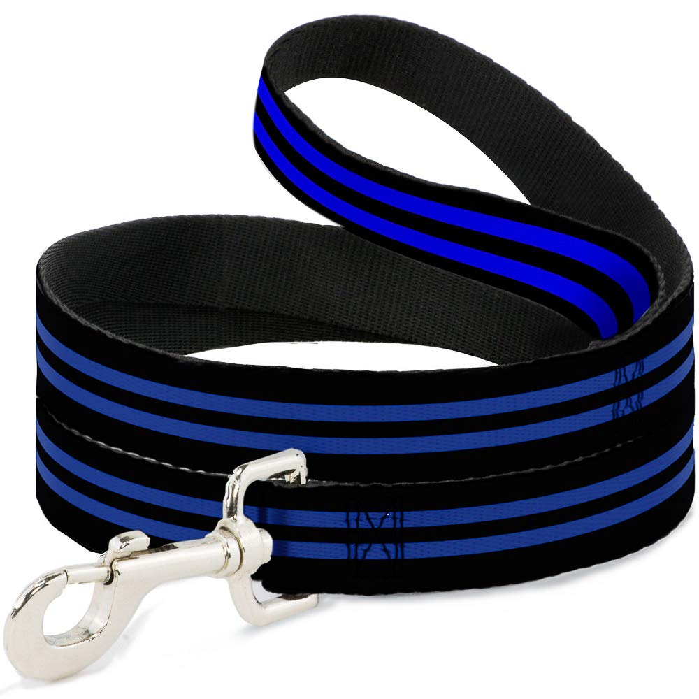 Laisse pour chien Buckle Down au design exclusif à rayures élégantes noir bleu