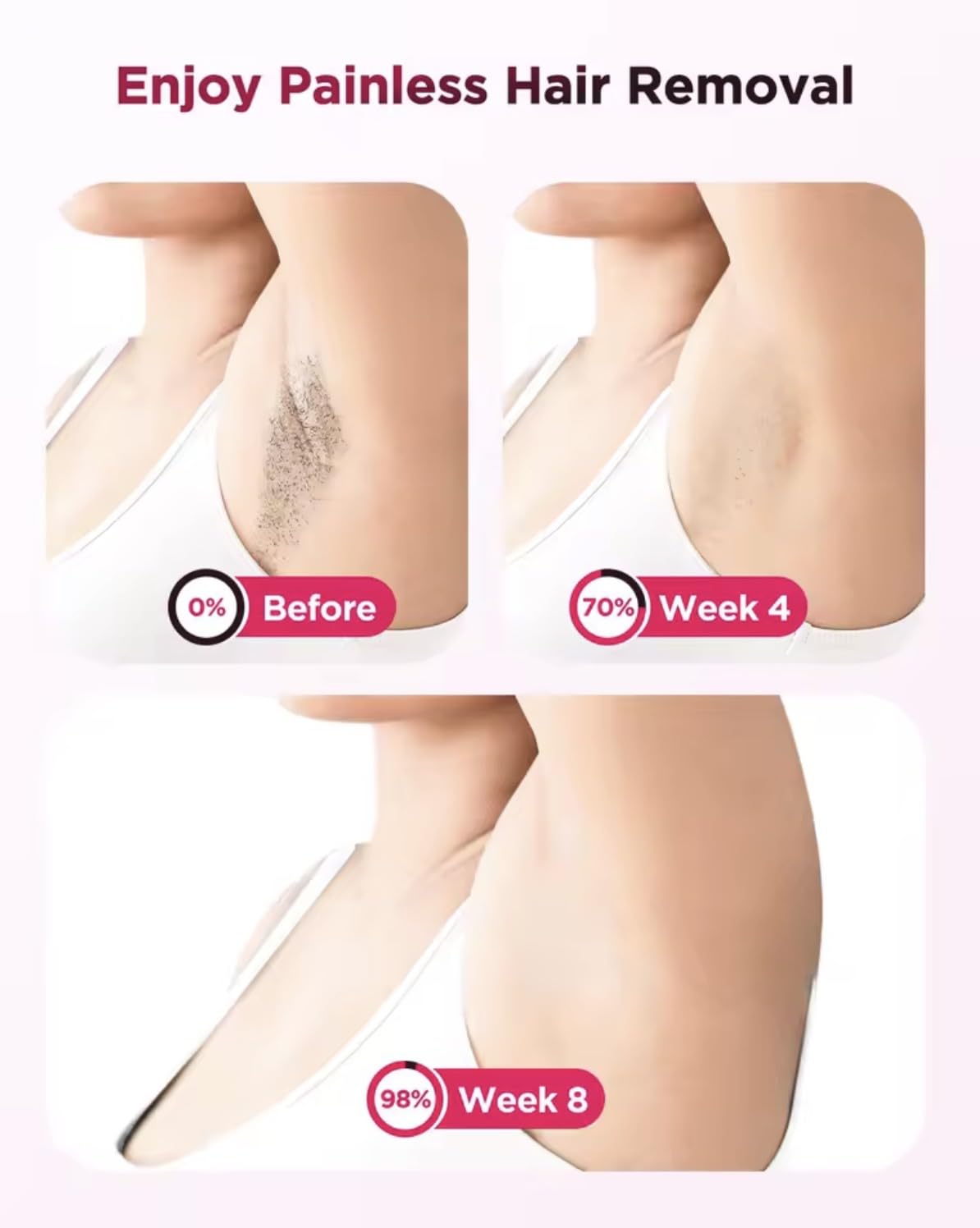 999,900 Flashs epilatore laser con 3 in 1 per donna e uomo, 9 livelli di energia depilazione laser per ascelle/bikini/corpo, GLY06