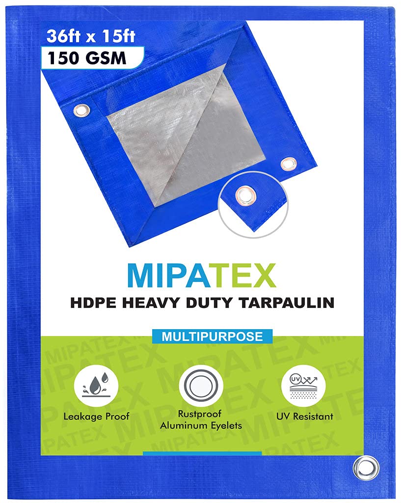 See full amazon price history chart for Mipatex Tarpaulin Sheet Waterproof Tirpal Heavy Duty 36ft x 15ft, Poly Tadpatri with Aluminium Eyelets Every 3 feet - Multipurpose 150 GSM Plastic Cover Tharpai for Truck, Home Roof, Rain (Blue/Silver) Mipatex Tarpaulin Sheet Waterproof Tirpal Heavy Duty 36ft x 15ft, Poly Tadpatri with Aluminium Eyelets Every 3 feet - Multipurpose 150 GSM Plastic Cover Tharpai for Truck, Home Roof, Rain (Blue/Silver) (B083ZXW9ZD) Amazon Price History, Amazon Price Tracker