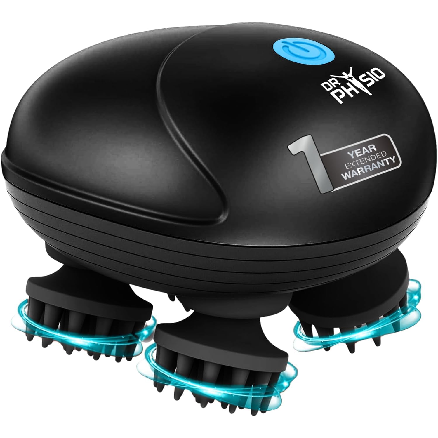 Dr Physio USA 1036 Scalp Massager, Rechargeable Electric Head Massager for Body Pain Relief, Stress Relief, Hair Growth, Deep Clean & Relaxation 96 Silicon Kneading Points with Detachable Head