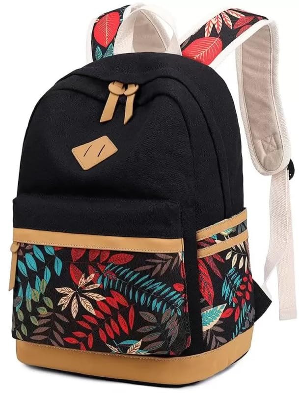 Canvas Stylish Casual Printed Backpack Daypack for Teen Girls-image-42