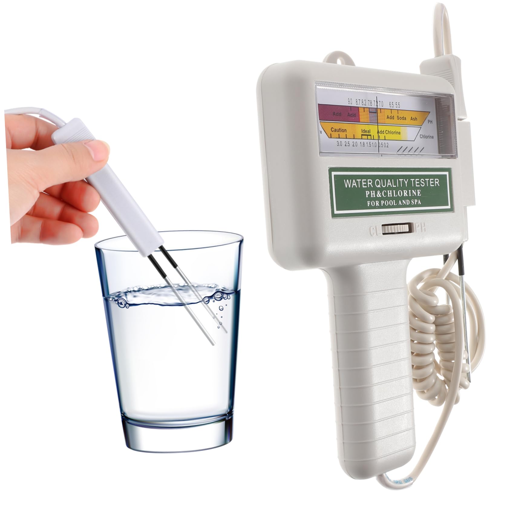 Comprobador de Calidad del Agua Pc101 de Piscina, Gris, PVC