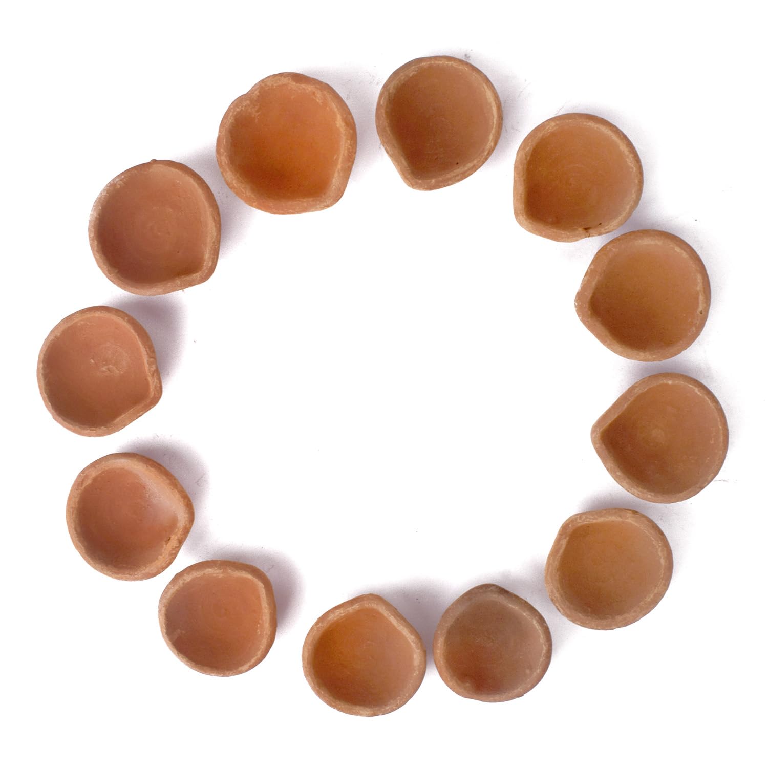 SATVIK Set of 12 Handmade Terracotta Clay Diyas – Traditional Earthen Oil Lamps for Festive Home Decor – Natural & Eco-Friendly