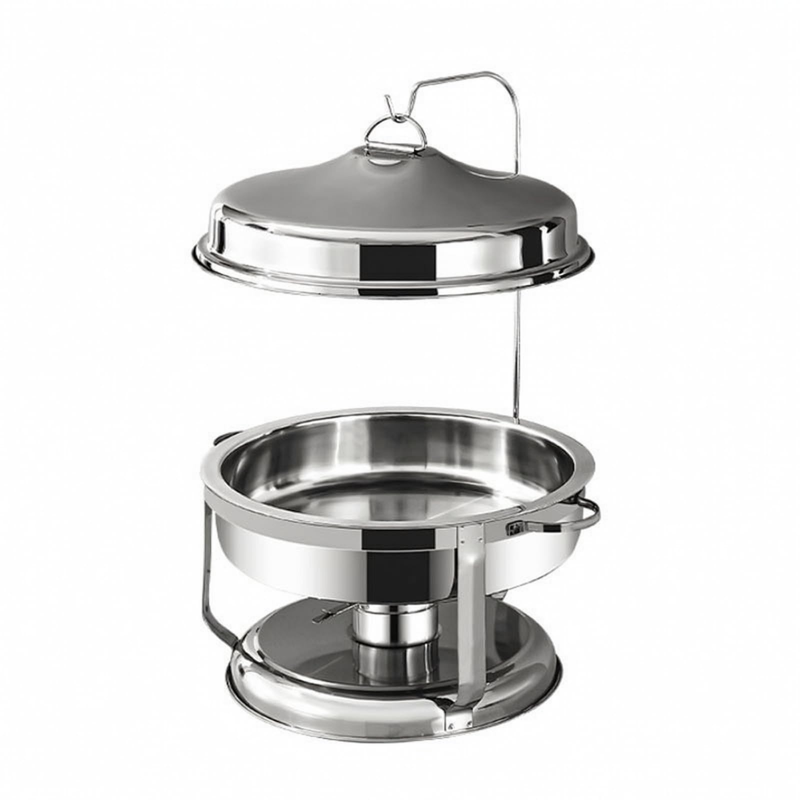 Scaldavivande In Acciaio Inox, Scaldavivande con Coperchio a Rullo, Portatile, Vassoio Riscaldante, per Banchetti, Catering, Argento