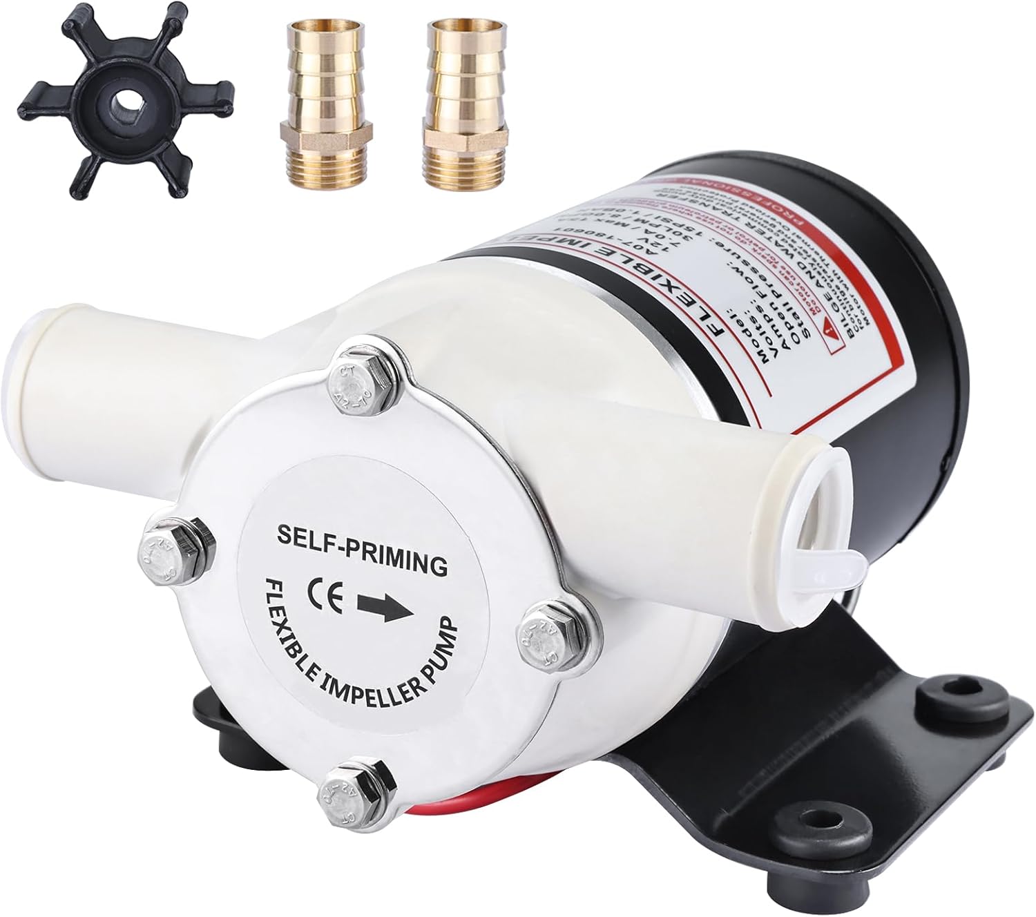NovelBee 12V 8GPM Self-priming Bilge Pump and Water Transfer flexible impeller pumps