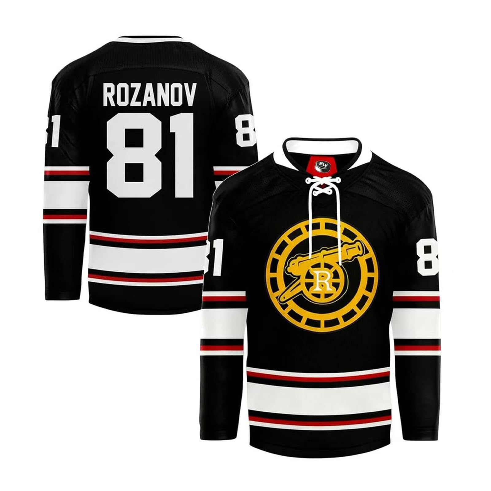 AFANYUH Unisex Heated Rivalry Merch Hockey Jersey Shirt Hoodies, Men Women Sweatshirt Ilya Rozanov 89 Jersey Long Sleeve Pullover Tops for Fans Black XXL