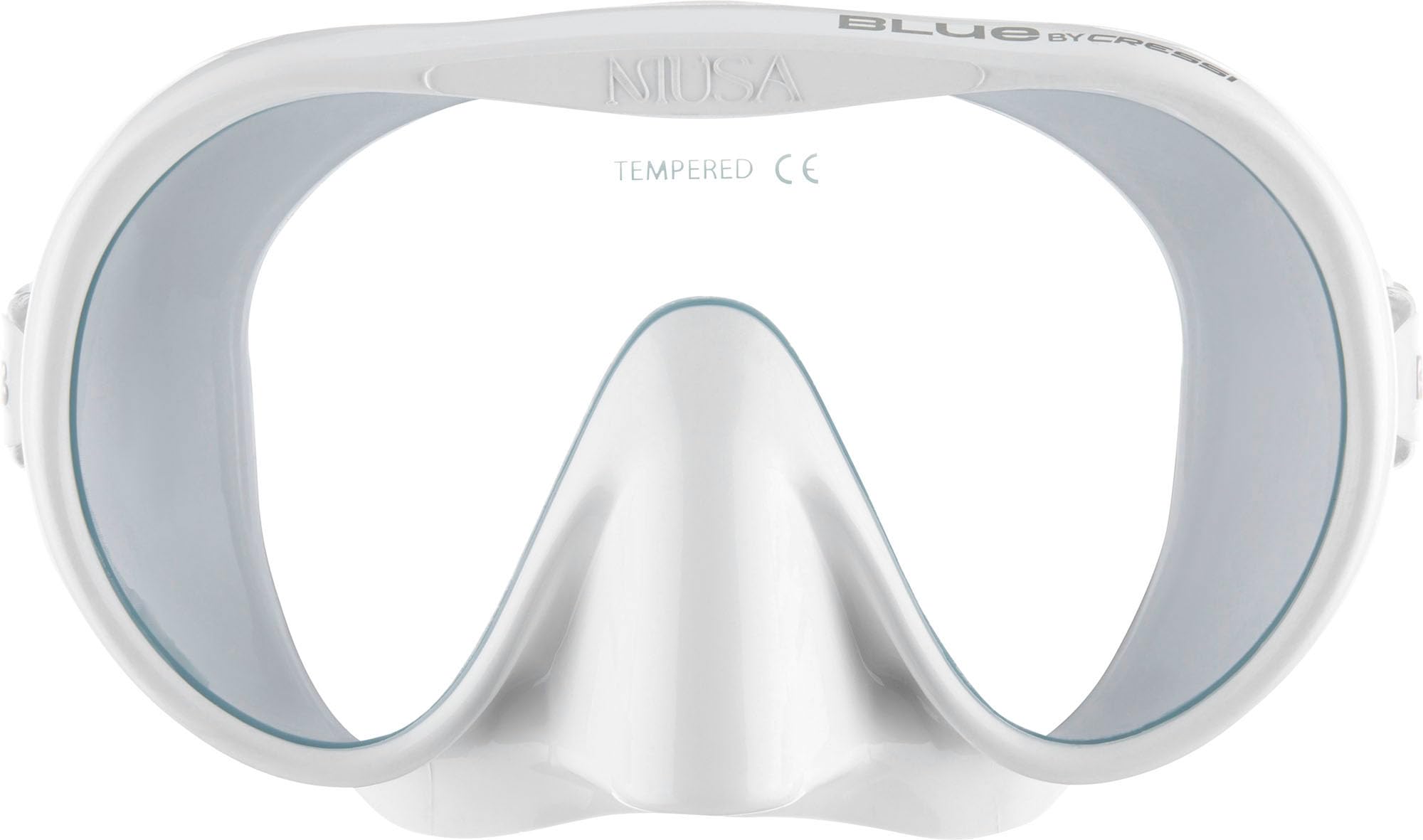 CRESSI since 1946 - Musa Frameless Diving Mask for Adults - Wide Vision Single Lens - Low Internal Volume - Pure Soft Silicone - White - One Size - Designed in Italy
