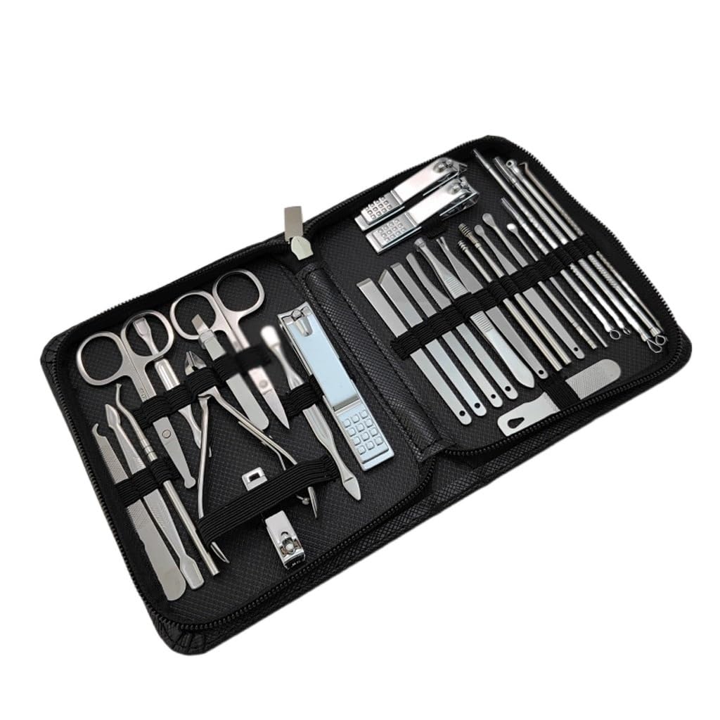 Set Stainless Steel Nail 30 Piece Set Manicure and Foot Repair Tools Eyebrow Clip Acne Needle Tool