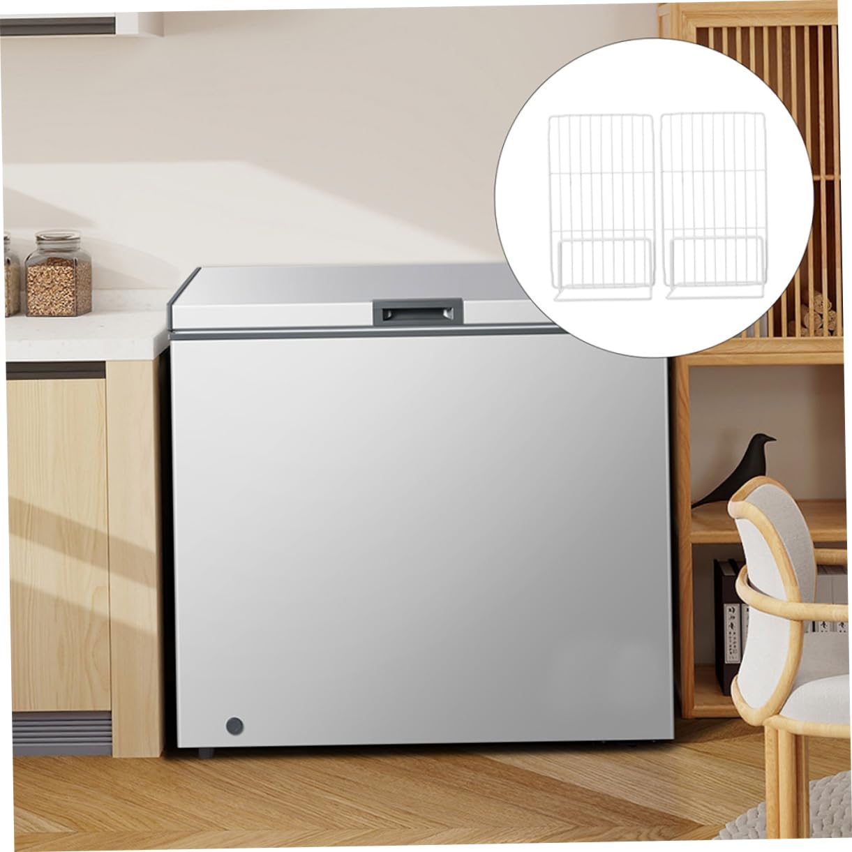 PRETYZOOM Separador de Congelador de Hierro Ajustable y Resistente para Refrigerador, Organizador de Estantes Adecuado para Hogares y Supermercados, Paquete de 2 Piezas