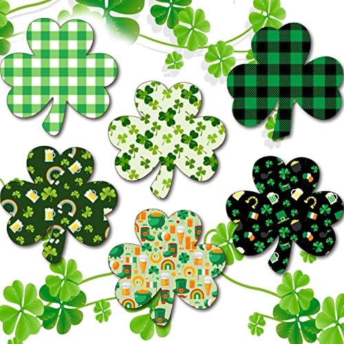6 Pcs Shamrock Shape St Patricks Day Placemats Green