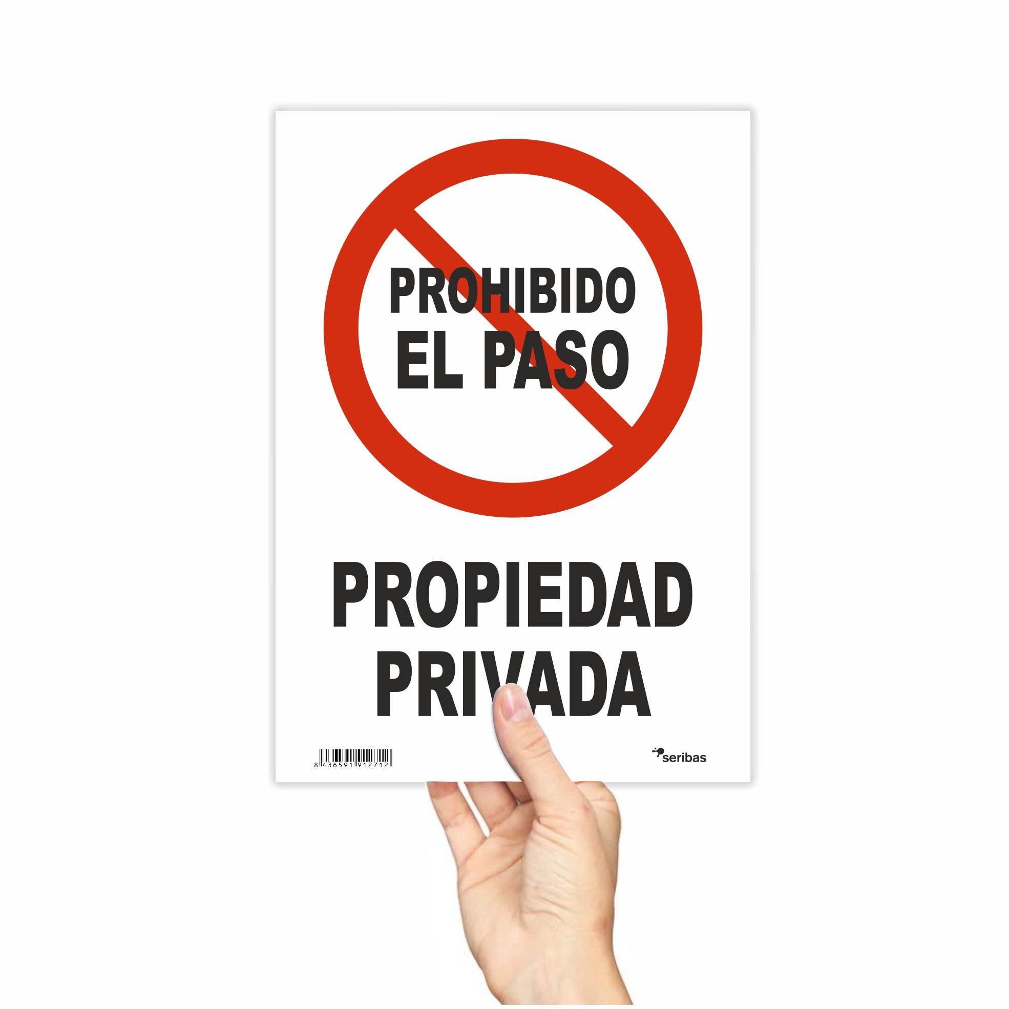 Cartel PROHIBIDO EL PASO Propiedad Privada. Vinilo Corte Sobre Glasspack 1 Mm - Foto 9