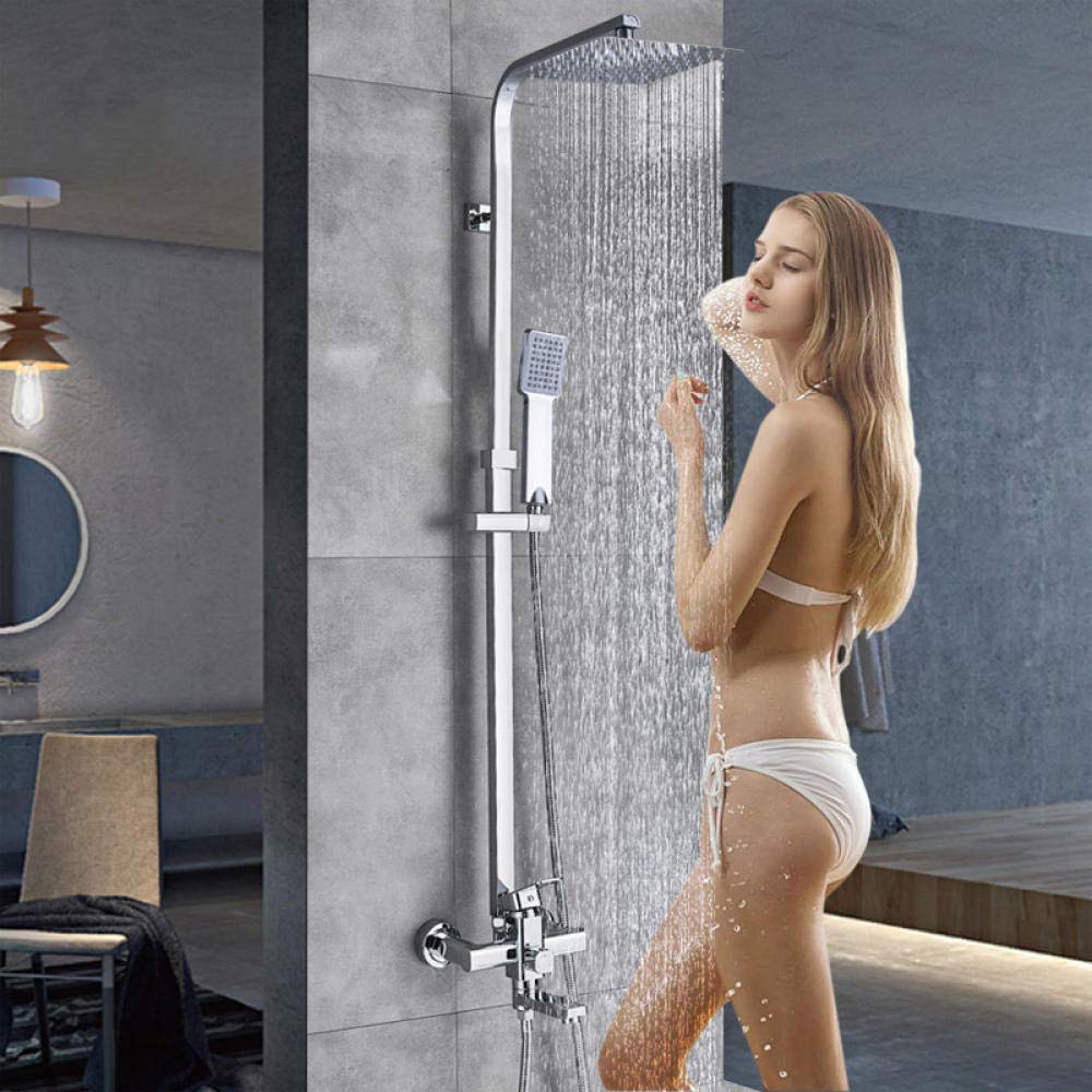 Ensemble de robinets de cabine de douche chromés anti-calcaire - 6