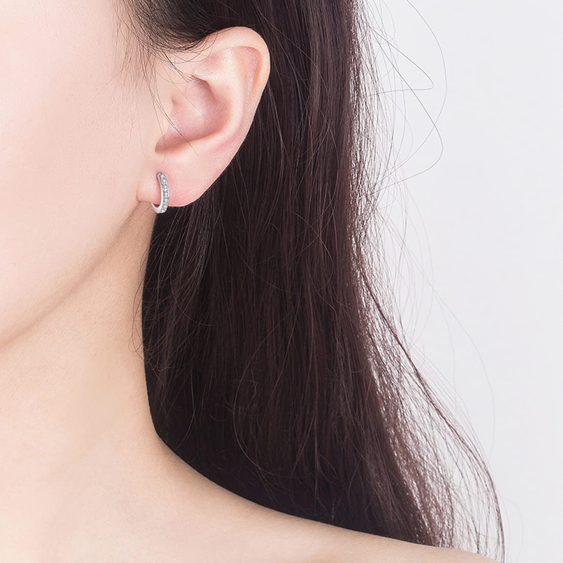 Orecchini a cerchio in argento da donna, 3 paia di orecchini a cerchio, ipoallergenici, piccoli orecchini a cerchio 10 mm