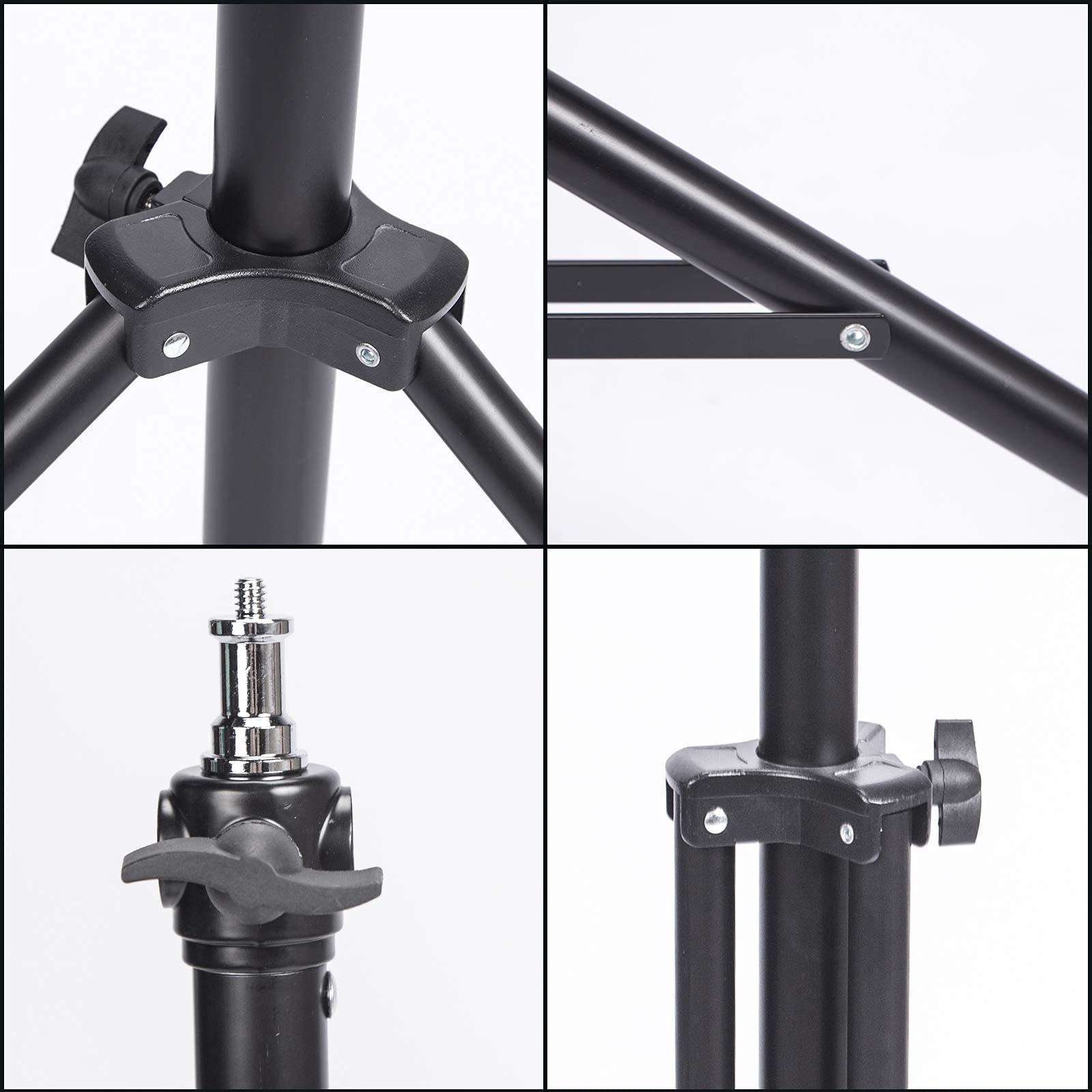 Supporto per luce fotografica da 260 cm con ruote girevoli, supporto leggero imbottito ad aria resistente con perno da 1/4" e 3/8" in acciaio inox per luce video da studio, stroboscopio