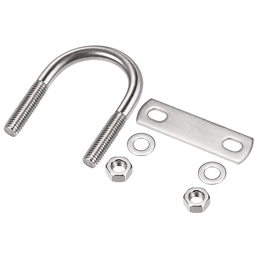 METALLIXITY U Bolts 2 Sets (M8x40x65mm), Round U Bolt 304 Stainless Steel with Accessories - for Construction, Pipe