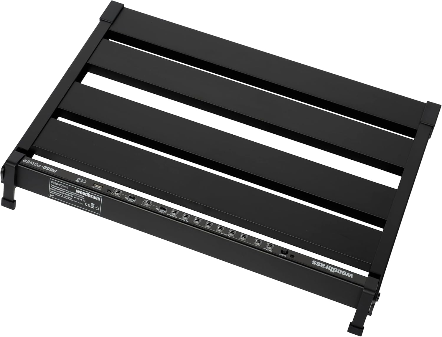 Woodbrass PB50-POWER - Pedalboard con funda de transporte acolchada, solución robusta y versátil para 10 pedales de efectos de guitarra y bajo: perfecto para el hogar, repetición y escena