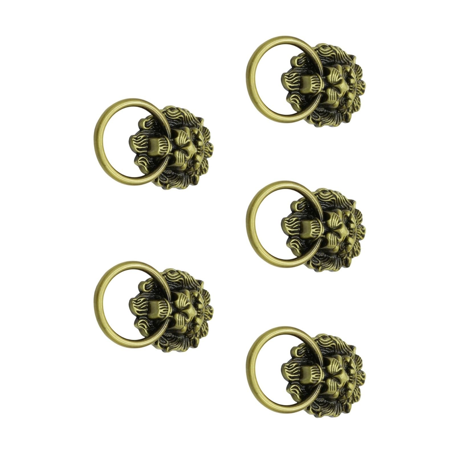 of 5 Stylish Lions Heads Drawer Cabinet Handle Sturdy Alloy Materials Accessory Portable for Home Decoration Furniture Pulls