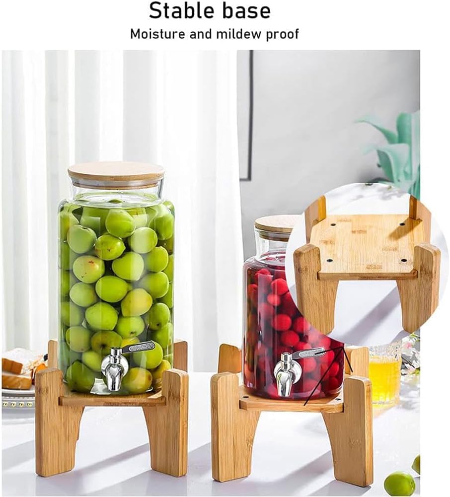 Distributore di bevande in vetro con rubinetto, 2 l, in vetro borosilicato alto, a prova di perdite, resistente al freddo e al caldo, dispenser per succhi di frutta, per cucina, feste e barbecue
