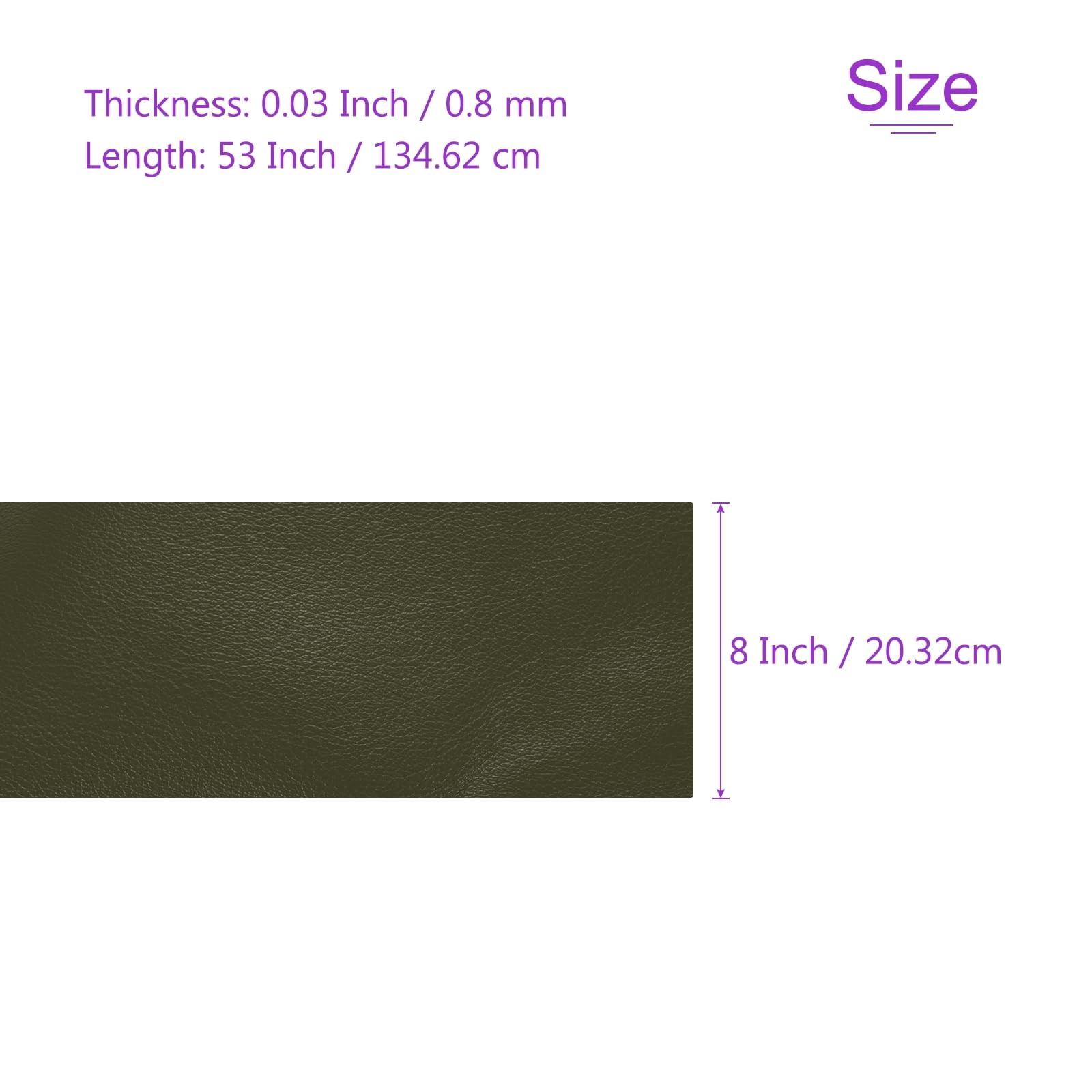 DMiotech 1 Pack 8 Inch x 53 Inch Faux Leather Strip Furniture Cover Fabric Skin Grass Green PU Leather Roll for Handmade DIY Craft Projects - Image 3