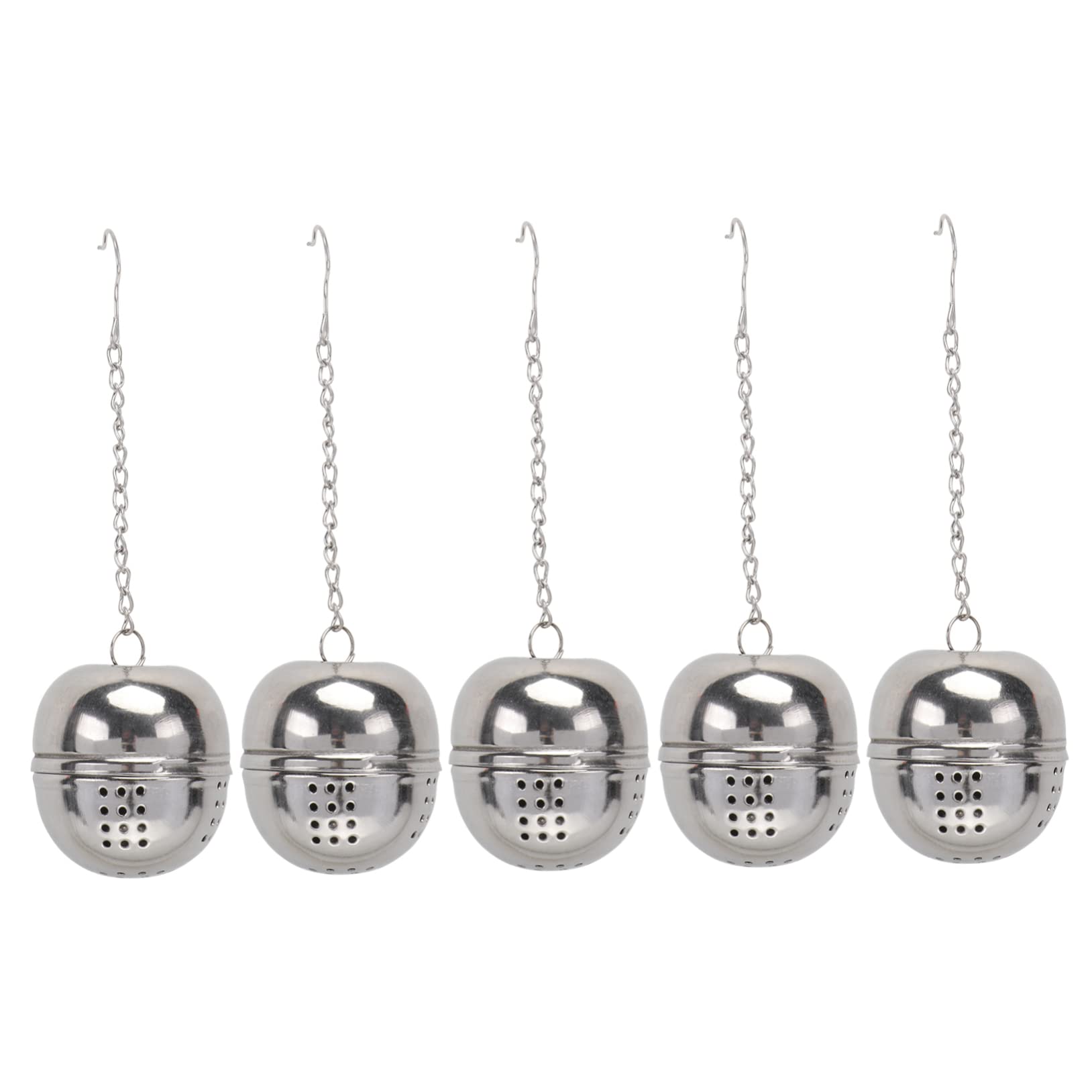 BRIGHTFUFU 5pcs Stainless Steel Seasoning Strainer Ball Tea Filter Hot Pot Strainer Easy to Hang and Clean