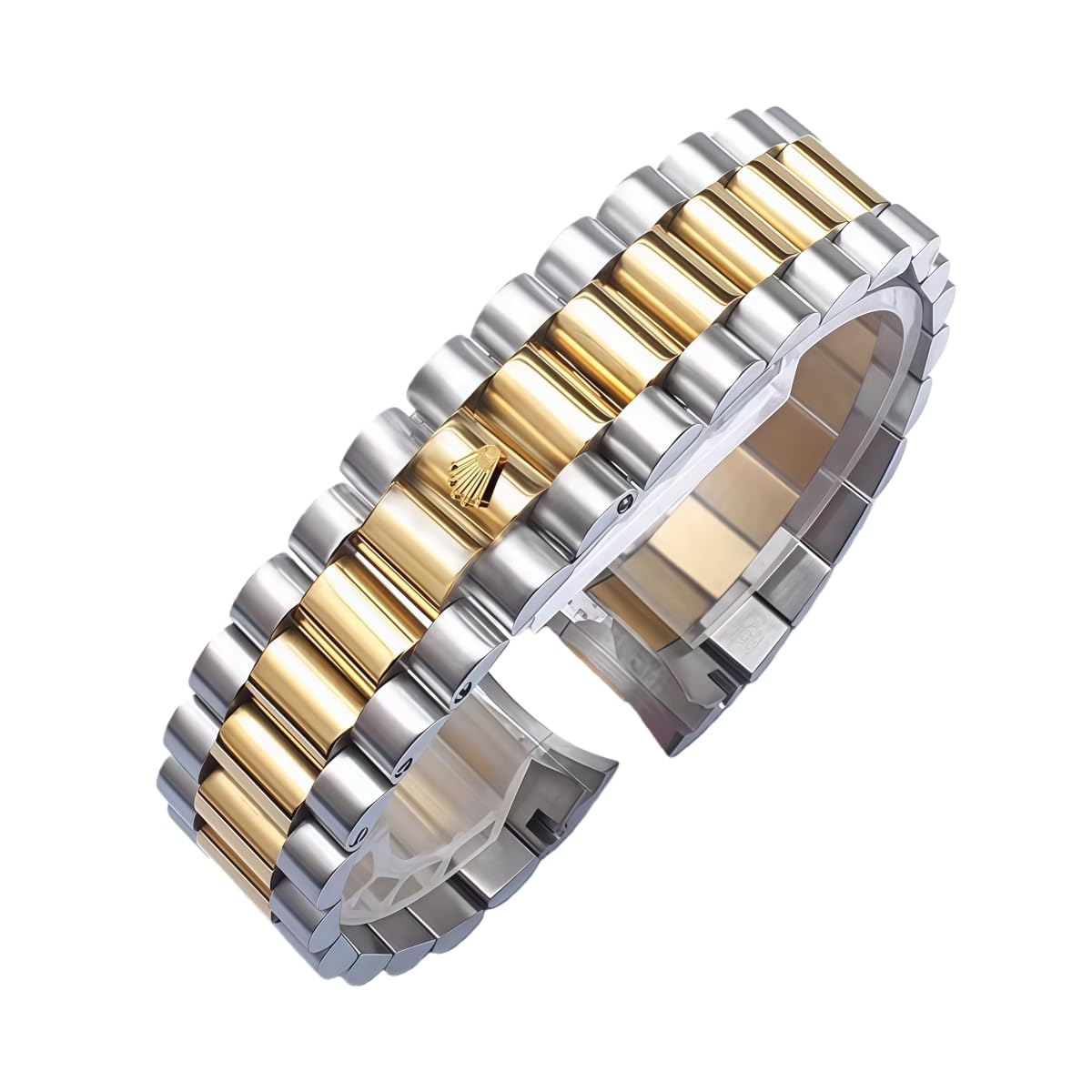 Bracciale Orologio Acciaio Inox Massiccio 13mm 17mm 20mm 21mm Estremità Curve, Cinturino Polso Metallo Donna per Rolex Oyster Perpetual Datejust