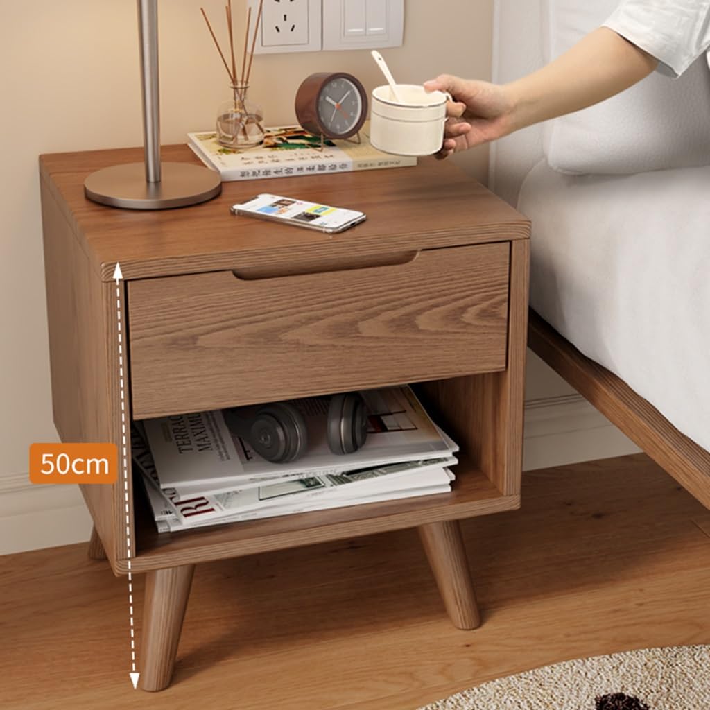 Haloyo® Comodino con cassetto e scomparto aperto, mobile per camera da