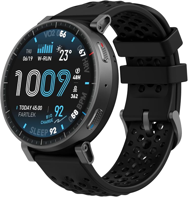 Amazfit Active Max Montre Connectée 48mm, Écran AMOLED 1,5, 25 Jours d’Autonomie, 4 Go de Stockage,