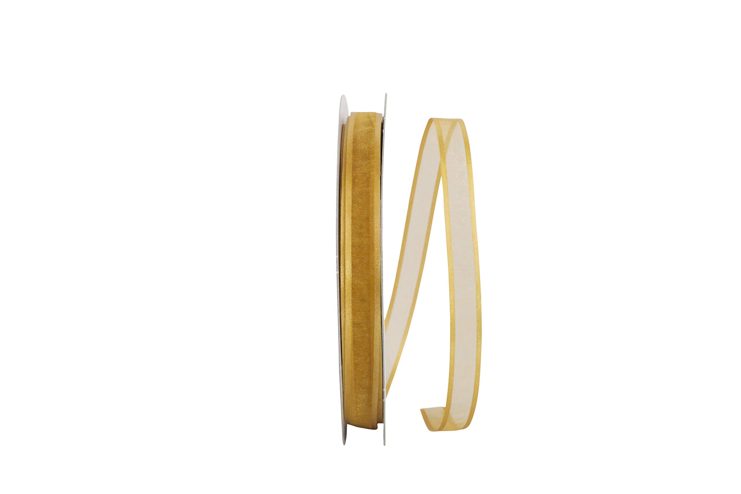Ruban doré 1,6 cm x 91,4 m pour décoration et emballage cadeau